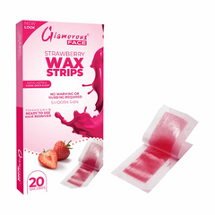 Glamorous Face Body Wax Strips 4 Flavors - Strawberry