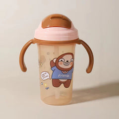 Baby Straw Water Bottle Monkey Brown - Sunshine