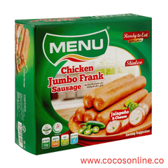 Menu Chicken Jumbo Frank Sausage Jalapenio & Cheese, Skinless, 740g