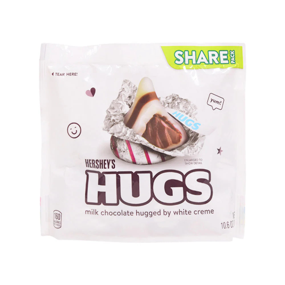 HERSHEYS HUGS MILK CHOCOLATE WHITE CREAM 300 GM