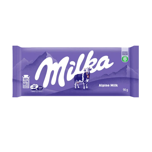Milka Alpine Milk Chocolate Bar 90g