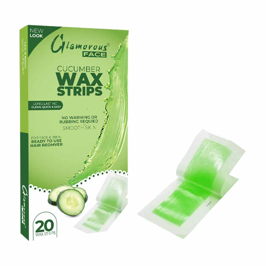 Glamorous Face Body Wax Strips 4 Flavors - Strawberry