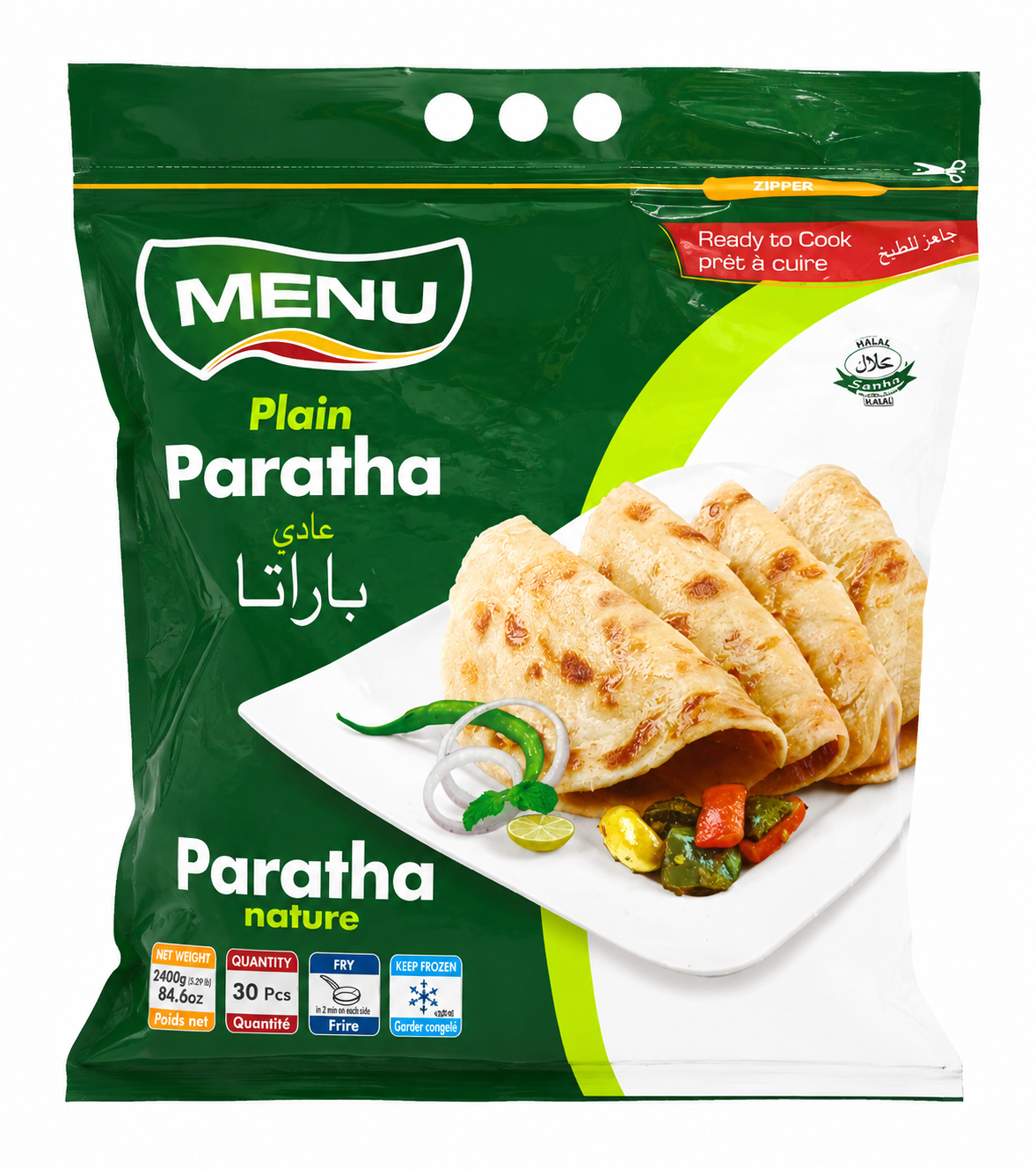 MENU PLAIN PARATHA 30PCS