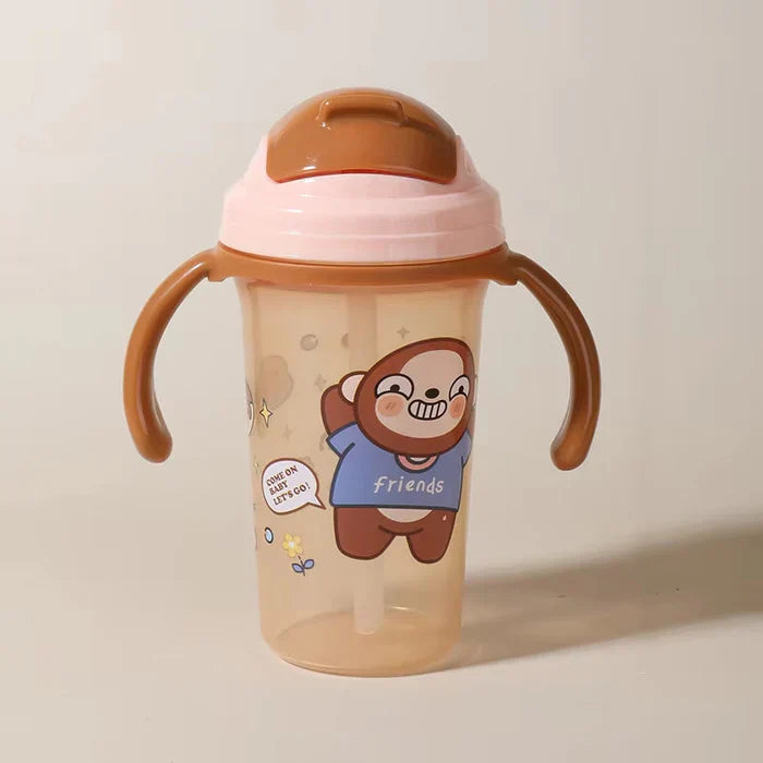 Baby Straw Water Bottle Monkey Brown - Sunshine