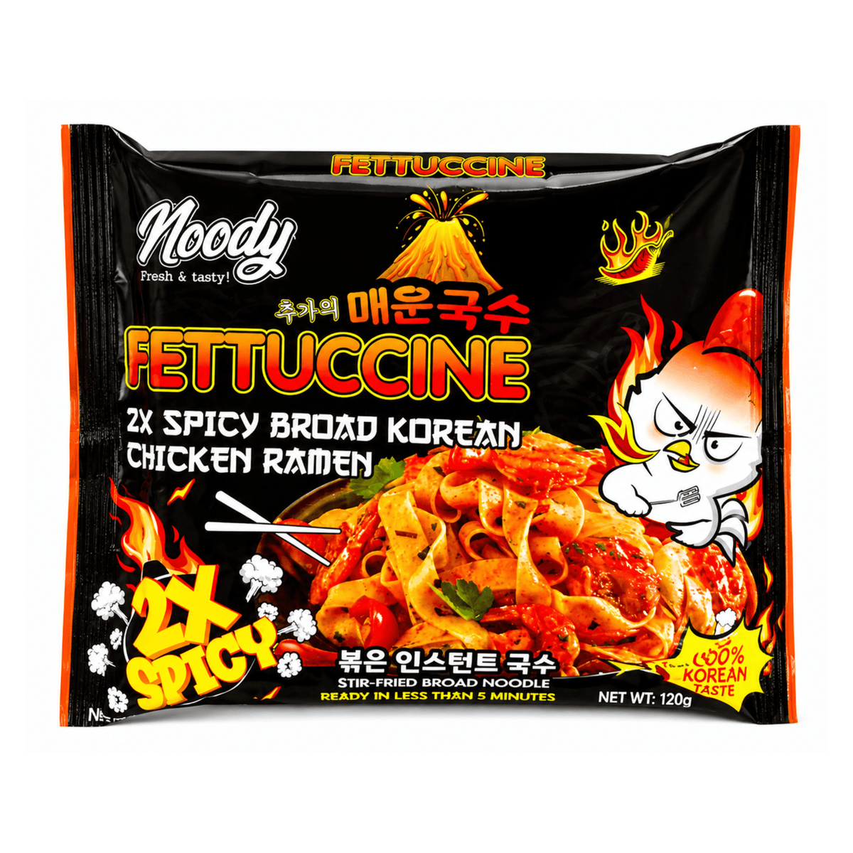 Noody Hot Spicy Chicken Fettuccine (2x Spicy) Black 114g