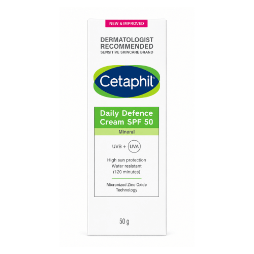Cetaphil Daily Moisturiser SPF 50 for Sensitive Skin 50g – Daily Face Moisturizer & Sun Protection