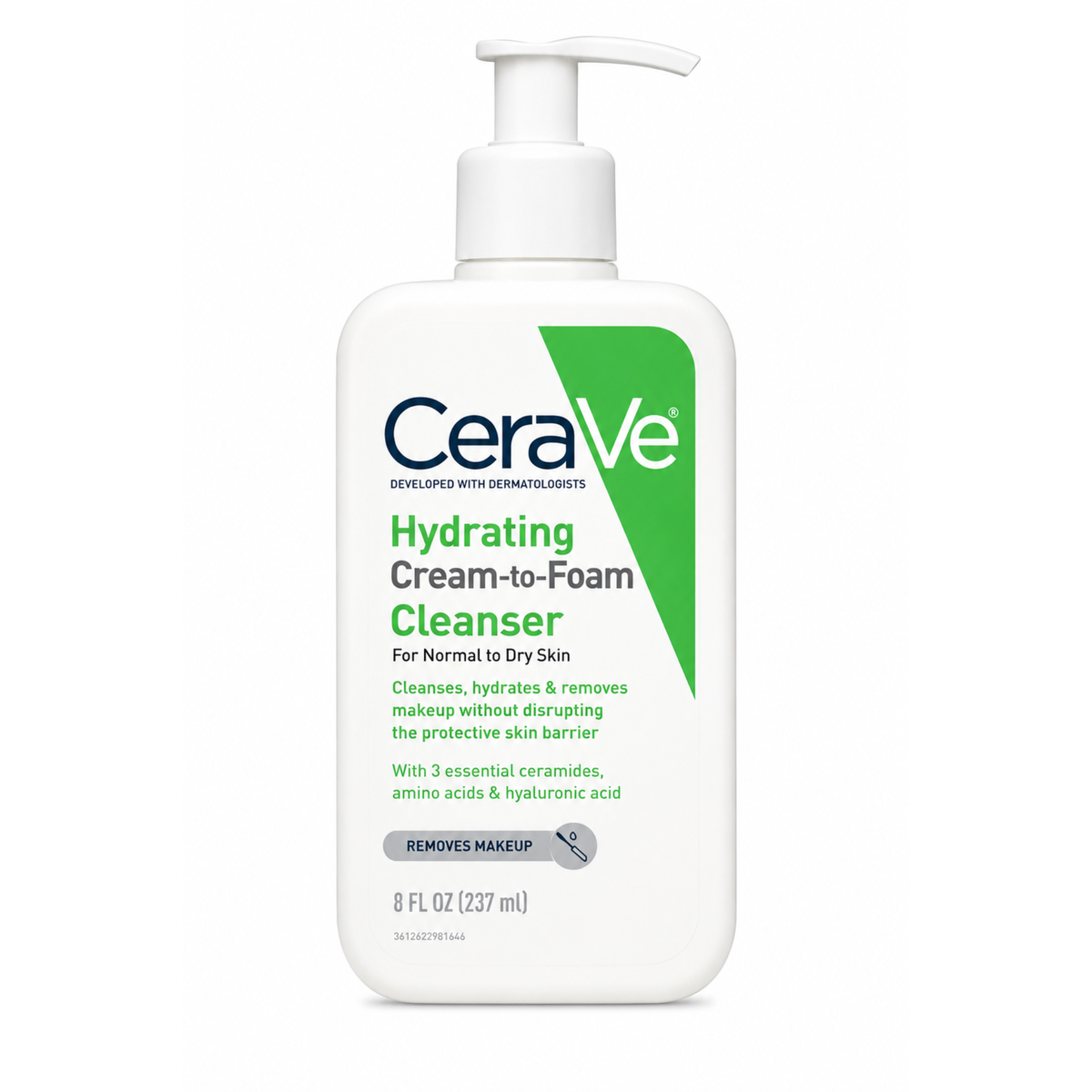 CeraVe Hydrating Cream-to-Foam Cleanser – Gentle Face Cleanser 237ml
