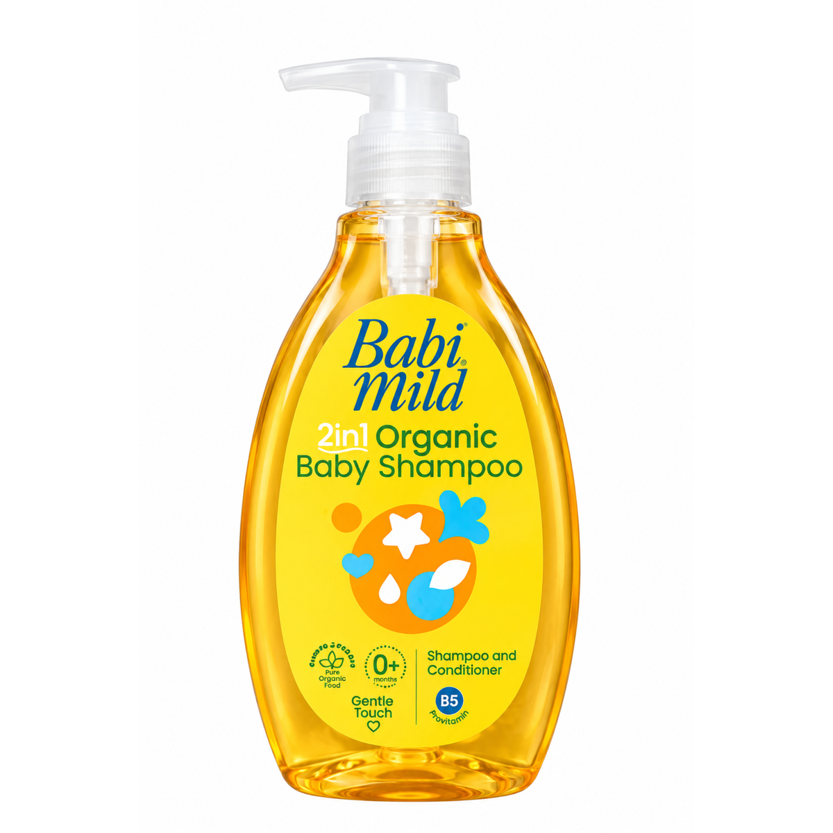 Babi Mild 2-in-1 Organic Baby Shampoo – Gentle Hair & Scalp Care 380ml