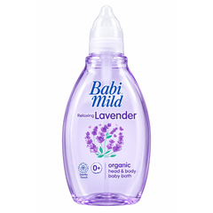 Babi Mild Relaxing Lavender Organic Head & Body Baby Bath Wash – Gentle Baby Cleanser 380ml