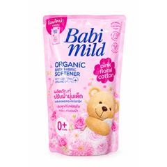Babi Mild Organic Pink Floral Cotton Baby Fabric Softener – Refill Pouch 550ml