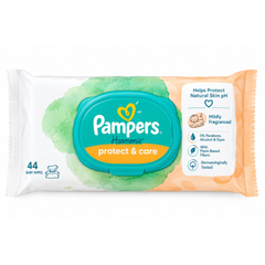 Pampers Protect & Care Baby Wipes – No Alcohol, 44 Pack