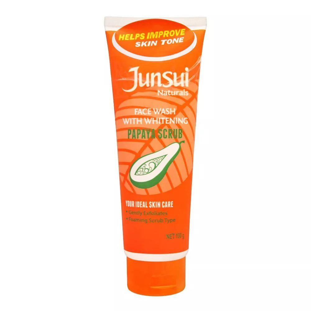 Junsui Papaya Scrub Facial Wash With Whitening, 100g