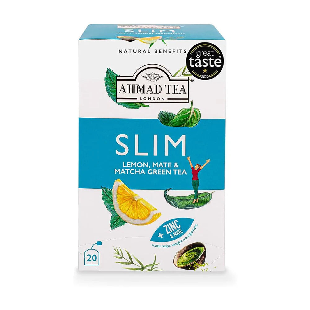 AHMAD TEA BAGS SLIM LEMON MATE & MATCHA GREEN TEA 20S 30 GM