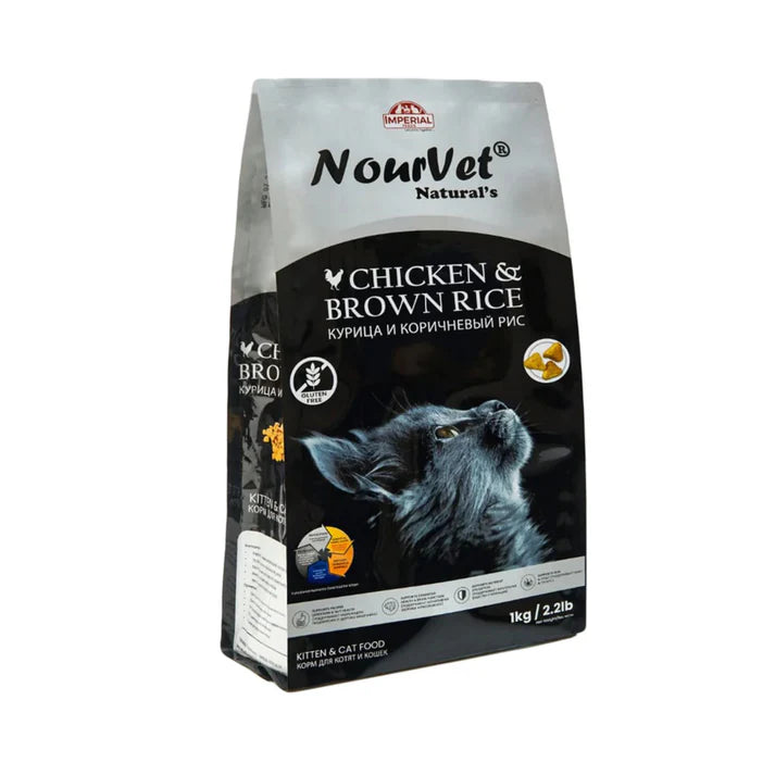 Nourvet Natural Cat Food - Chicken & Brown Rice 1 kg
