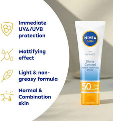 NIVEA SUN FACE CREAM SHINE CONTROL 40 ML