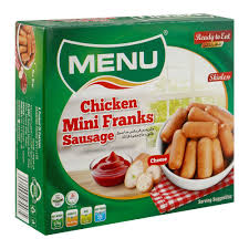 Menu Chicken Mini Franks Sausage Cheese, Skinless, 575g