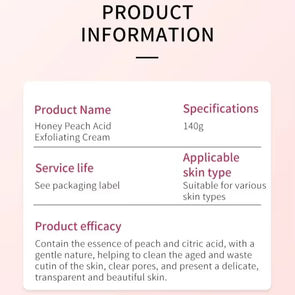 Bioaqua Peach Extract Fruit Acid Exfoliating Face Gel Cream 140g